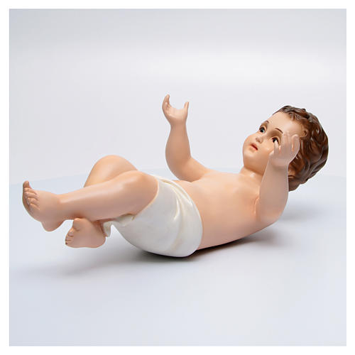 Nacktes Jesuskind mit Augen aus Kristall, Landi, 58 cm, AUßEN 12