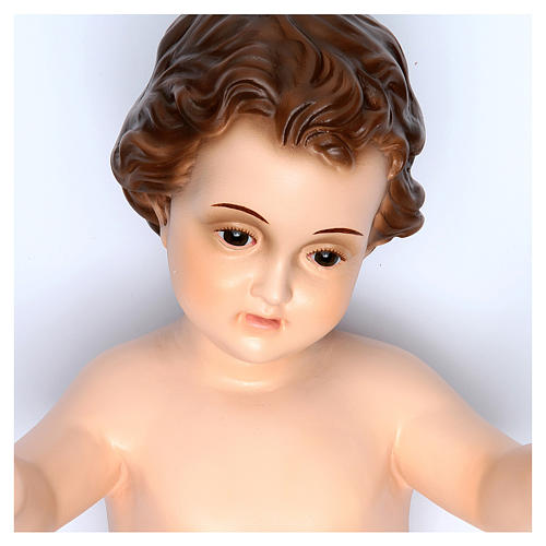 Nacktes Jesuskind mit Augen aus Kristall Landi 58 cm 3