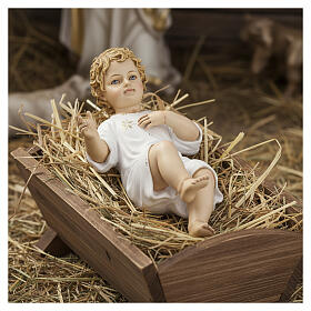 Enfant Jésus 30cm résine yeux peints Landi