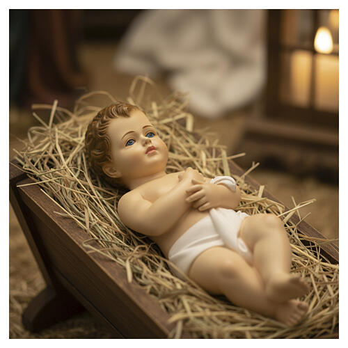 Menino Jesus 24 cm nu olhos cristal Landi 2