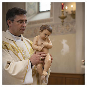 Menino Jesus barroco 50 cm Landi olhos cristal 1800 napolitano DE EXTERIOR