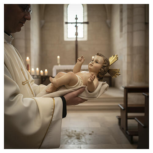 Niño Jesús con aureola 40cm pasta de madera dec. f 2