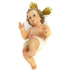 Gesù Bambino 40 cm in pasta di legno dec. fine