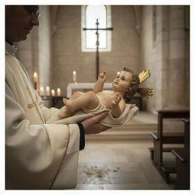 Baby Jesus in wood pulp, 40cm (fine decor.)