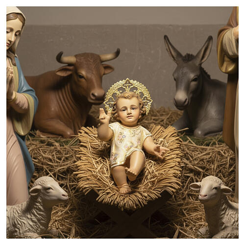 Baby Jesus in wood pulp, 15 cm (extra decor.) 4