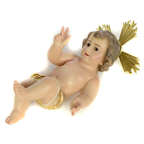 Baby Jesus in wood pulp, 20cm (extra decor.) 3