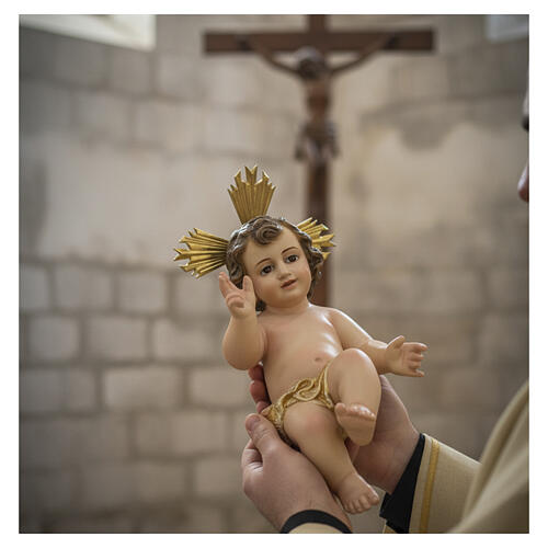 Niño Jesús con aureola pasta demadera 20cm dec. ex 4