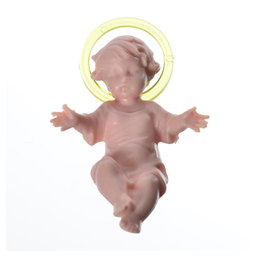 Bambin Gesù 5 cm plastica con aureola 1