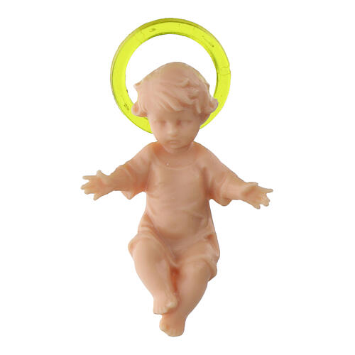 Menino Jesus 5 cm plástico com auréola 1