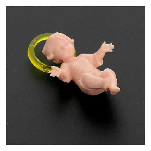 Baby Jesus 5 cm in plastic with aureola 3