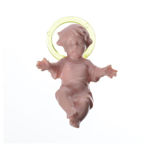 Jesuskind aus Plastik mit Aureole 4 cm 3