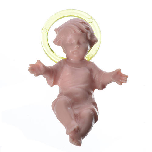 Jesuskind aus Plastik mit Aureole 4 cm 1