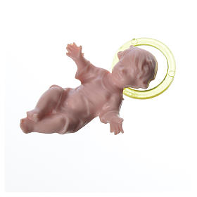 Baby Jesus figurine with aureola 4 cm in plastic