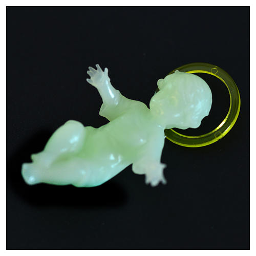 Baby Jesus 5cm in florescent plastic with aureola 6