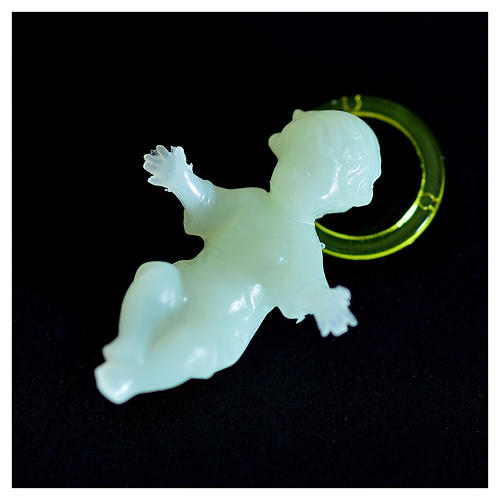 Baby Jesus 5cm in florescent plastic with aureola 3