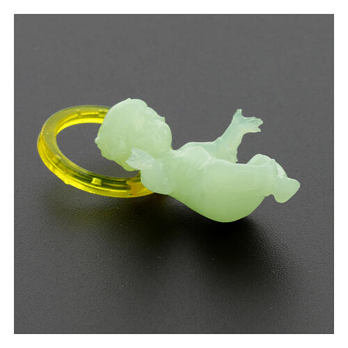 Baby Jesus 5cm in florescent plastic with aureola 4