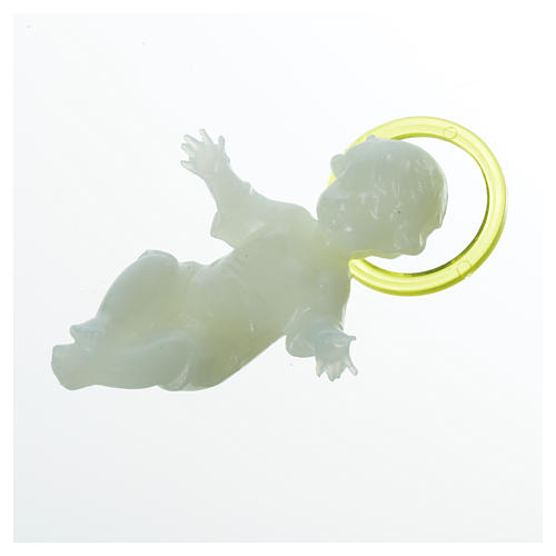 5 cm Baby Jesus with aureola in florescent plastic 5