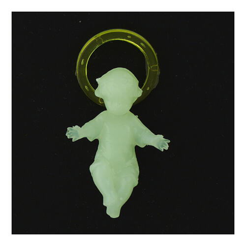 Florescent Baby Jesus figurine, plastic, 4cm 3