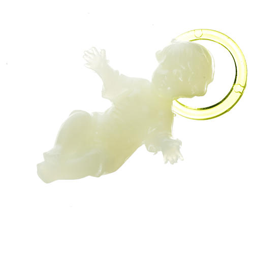 Florescent Baby Jesus figurine in plastic, 4 cm 5