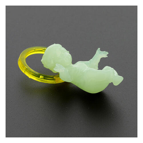 Florescent Baby Jesus figurine in plastic, 4 cm 5