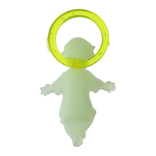 Florescent Baby Jesus figurine in plastic, 4 cm 6