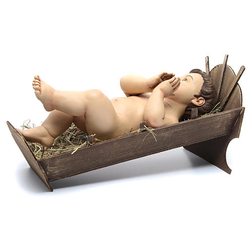 Baby Jesus praying, in terracotta with glass eyes 35 cm 3
