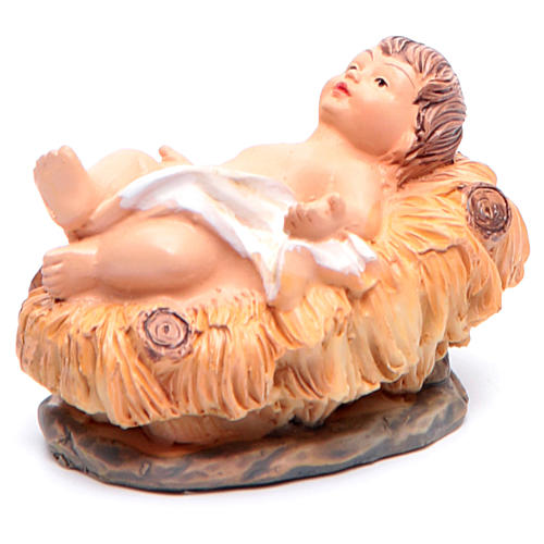 Gesù Bambino in culla resina h 2,5 cm 2