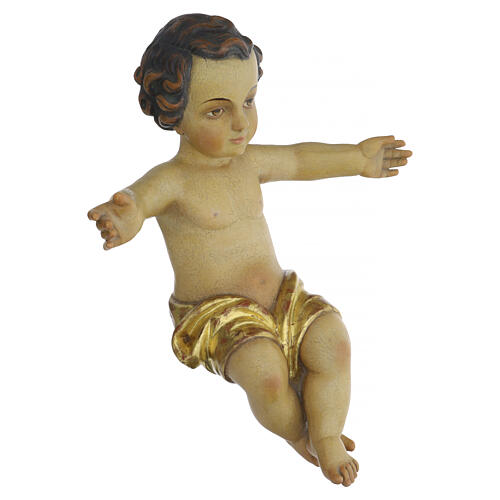 Baby Jesus made of Valgardena wood, antique gold finish 6
