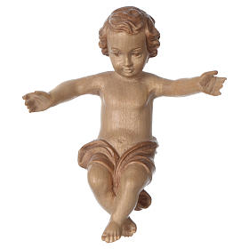 Baby Jesus made of Valgardena wood, multi-patinated