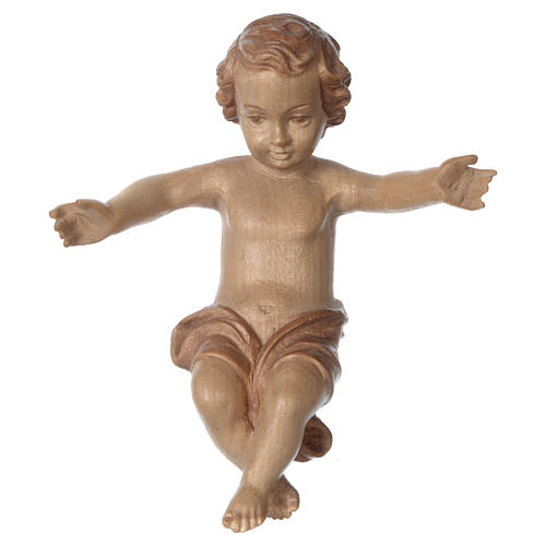 Baby Jesus made of Valgardena wood, multi-patinated 1