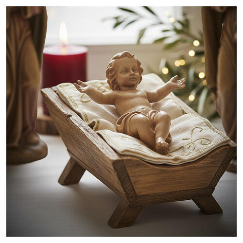 Gesù Bambino legno Valgardena fin. Patinata 2