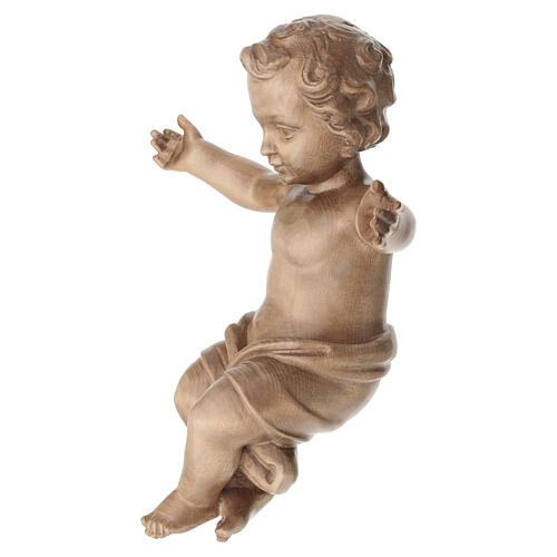 Baby Jesus statue, made of Valgardena wood, patinated finish 3