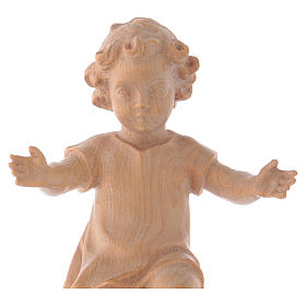 Gesù Bambino vestito legno Valgardena naturale cerato