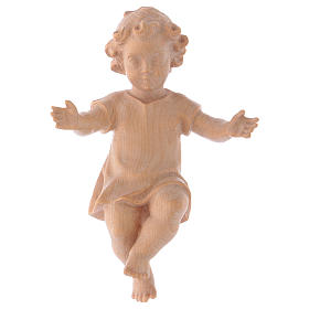 Baby Jesus with clothes in Valgardena wood, natural wax finish