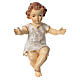 Baby Jesus with clothes in Valgardena wood, old antique gold finish s1