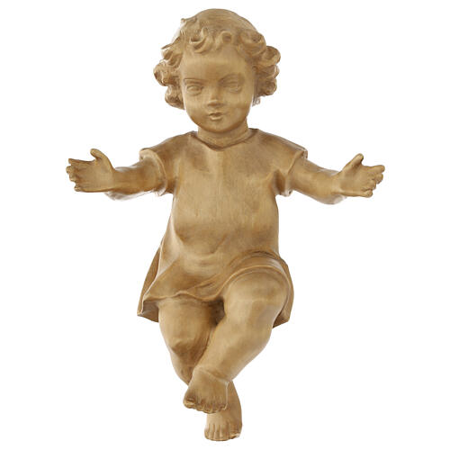 Gesù Bambino vestito legno Valgardena patinato 1
