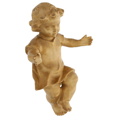 Gesù Bambino vestito legno Valgardena patinato 3