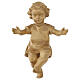 Baby Jesus figurine with clothes in Valgardena wood, patinated s1