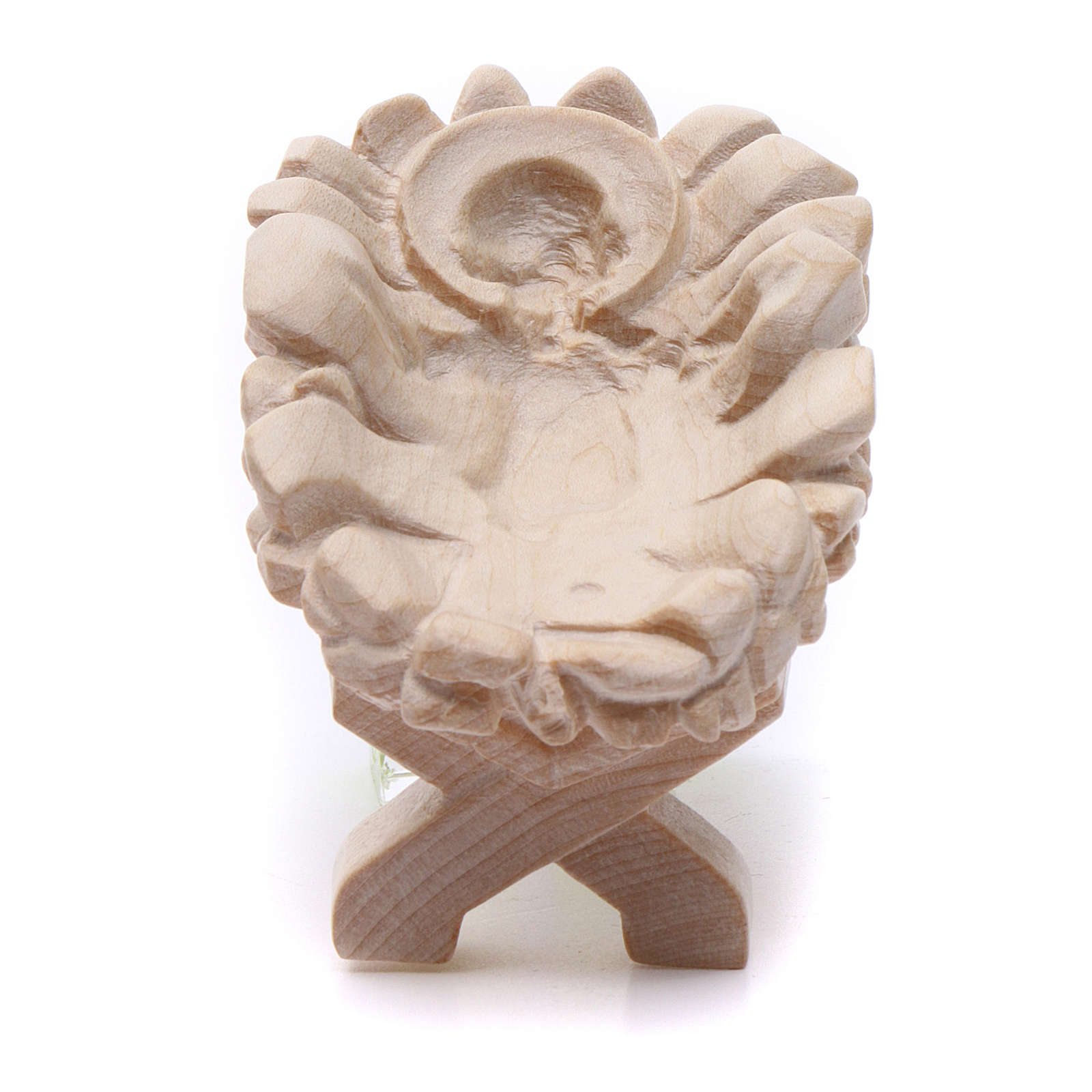 Baby Jesus cradle, 7cm in Valgardena wood, natural wax finish | online ...