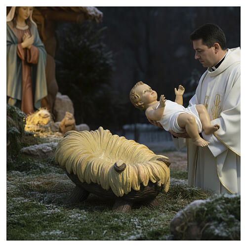 Cuna Resina para Niño Jesús del Belén Fontanini de altura media 85 cm 2