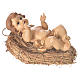 Baby Jesus resin figurine laying on a straw cradle, 25cm s3