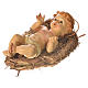 Baby Jesus figurine in straw cradle 25cm s2