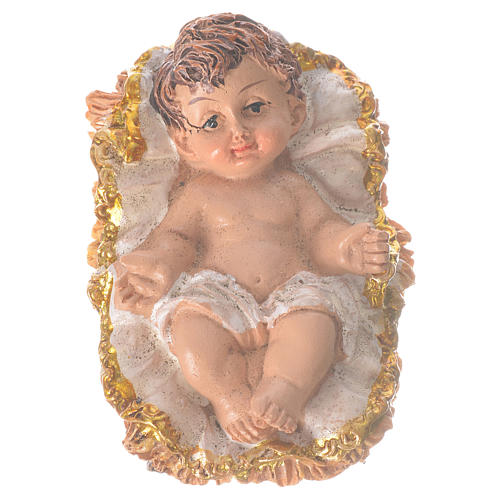 Nativity scene statue Baby Jesus in cradle 6 cm resin 1