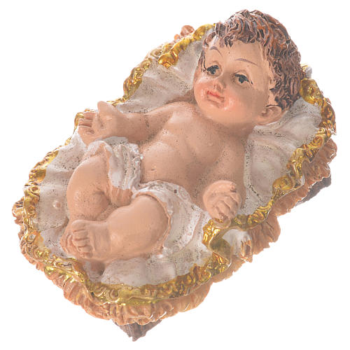 Nativity scene statue Baby Jesus in cradle 6 cm resin 2