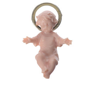 Baby Jesus with golden halo figurine 4 cm
