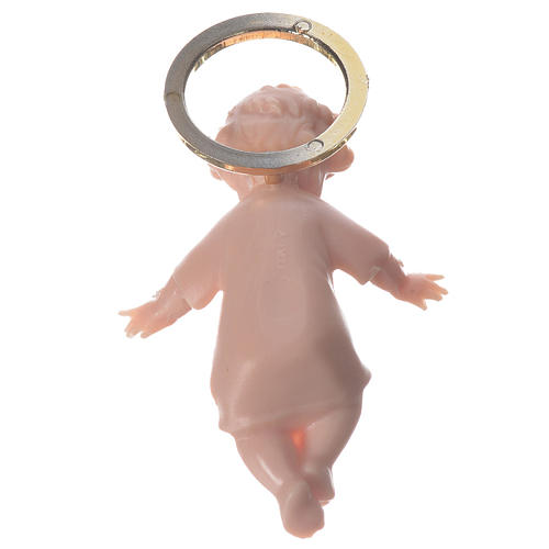 Jesuskind aus Plastik mit goldene Aureole 5cm 2