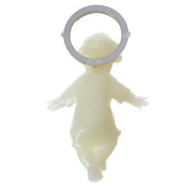Baby Jesus figurine with glow in the dark golden halo 5cm