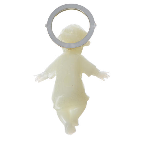 Baby Jesus figurine with glow in the dark golden halo 5cm 2