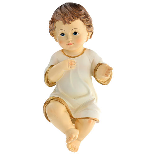 Estatua vestida Niño Jesús 21 cm resina 1