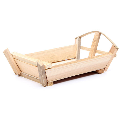 Nativity accessory, cradle in wood for Baby Jesus 10x22x13cm 1